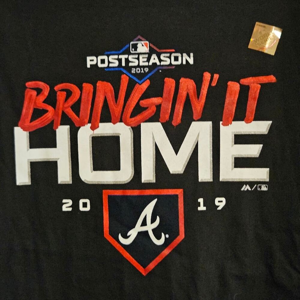 XL MLB Black Atlanta Braves Bringin' it home 2019 post season short sleeve tee - Picture 2 of 4